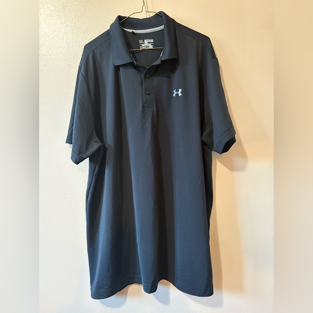 Under Armour Men’s Black Polo Shirt Loose Fit size 2XL